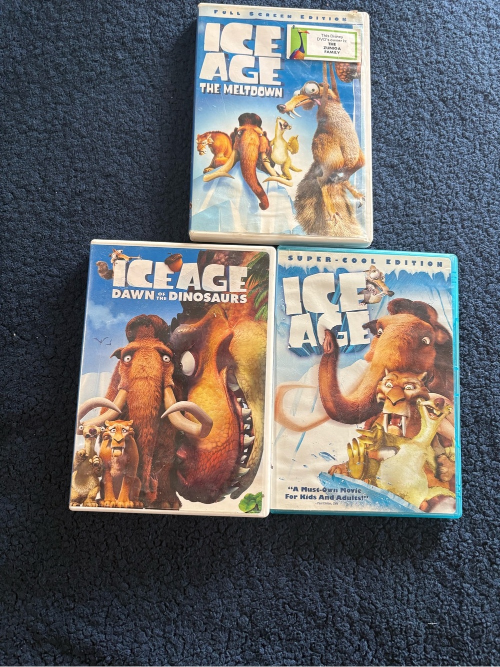 Ice Age DVD Bundle - Blue Cover Art (3 Movies)